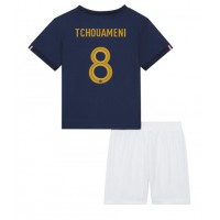 Dječji Nogometni Dres Francuska Aurelien Tchouameni #8 Domaci SP 2022 Kratak Rukav (+ Kratke hlače)